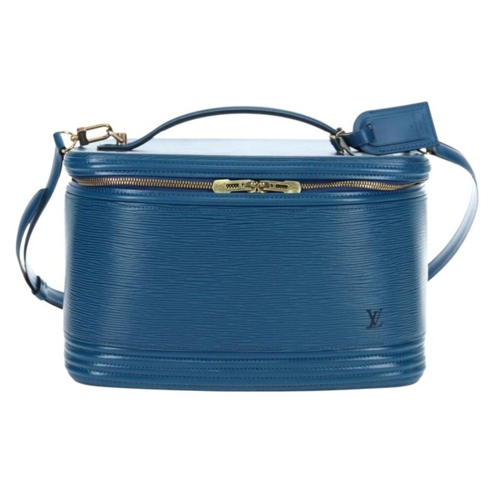 Louis Vuitton Nice Train Case Epi Leather Blue Leather Handbag